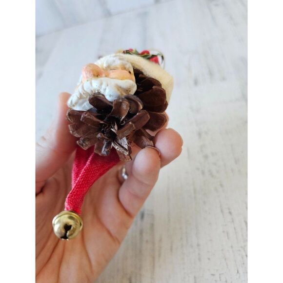 Vintage acorn Santa bust ornament tree Xmas - Picture 7 of 8